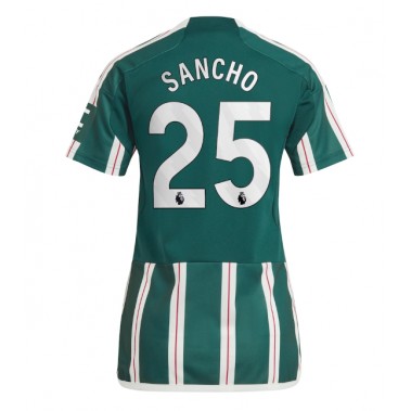 Manchester United Jadon Sancho #25 Koszulka Wyjazdowa damskie 2023-24 Krótki Rękaw