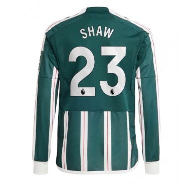 Manchester United Luke Shaw #23 Koszulka Wyjazdowa 2023-24 Długi Rękaw