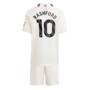 Manchester United Marcus Rashford #10 Koszulka Trzecia dzieci 2023-24 Krótki Rękaw (+ krótkie spodenki)