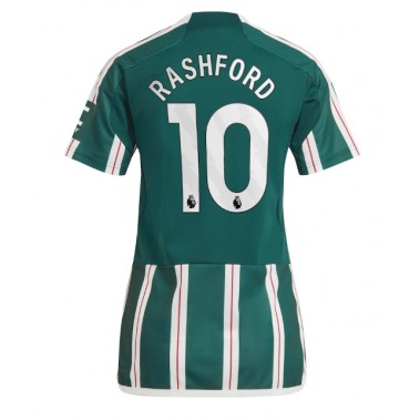 Manchester United Marcus Rashford #10 Koszulka Wyjazdowa damskie 2023-24 Krótki Rękaw