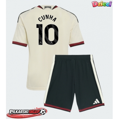Manchester United Matheus Cunha #10 Koszulka Trzecia dzieci 2026-27 Krótki Rękaw (+ krótkie spodenki)