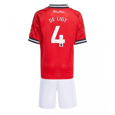 Manchester United Matthijs de Ligt #4 Koszulka Podstawowa dzieci 2025-26 Krótki Rękaw (+ krótkie spodenki)