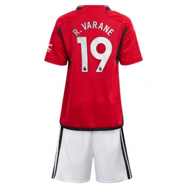 Manchester United Raphael Varane #19 Koszulka Podstawowa dzieci 2023-24 Krótki Rękaw (+ krótkie spodenki)