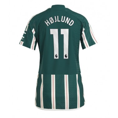 Manchester United Rasmus Hojlund #11 Koszulka Wyjazdowa damskie 2023-24 Krótki Rękaw