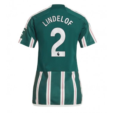 Manchester United Victor Lindelof #2 Koszulka Wyjazdowa damskie 2023-24 Krótki Rękaw