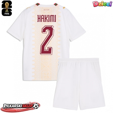 Maroko Achraf Hakimi #2 Koszulka Wyjazdowa dzieci MŚ 2026 Krótki Rękaw (+ krótkie spodenki)