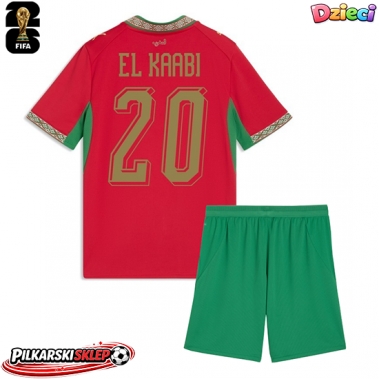Maroko Ayoub El Kaabi #20 Koszulka Podstawowa dzieci MŚ 2026 Krótki Rękaw (+ krótkie spodenki)