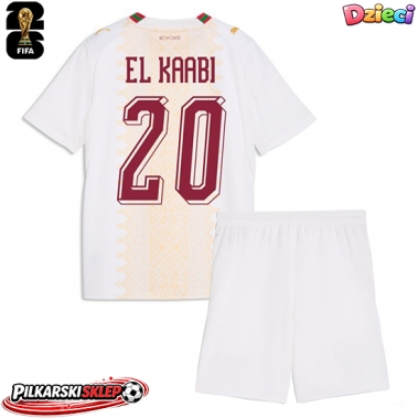 Maroko Ayoub El Kaabi #20 Koszulka Wyjazdowa dzieci MŚ 2026 Krótki Rękaw (+ krótkie spodenki)