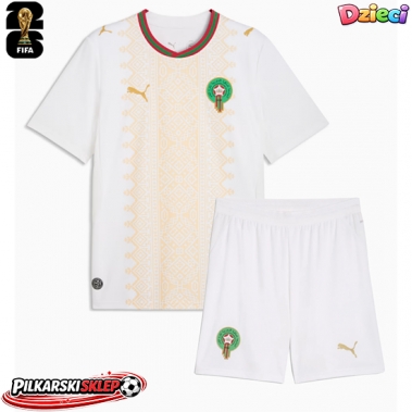 Maroko Koszulka Wyjazdowa dzieci MŚ 2026 Krótki Rękaw (+ krótkie spodenki)
