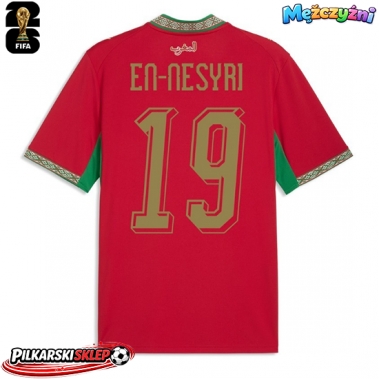 Maroko Youssef En-Nesyri #19 Koszulka Podstawowa MŚ 2026 Krótki Rękaw