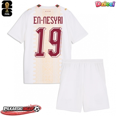 Maroko Youssef En-Nesyri #19 Koszulka Wyjazdowa dzieci MŚ 2026 Krótki Rękaw (+ krótkie spodenki)
