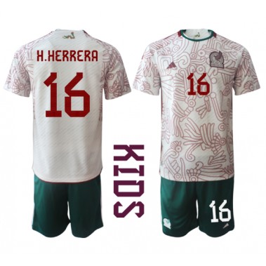 Meksiko Hector Herrera #16 Koszulka Wyjazdowa dzieci MŚ 2022 Krótki Rękaw (+ krótkie spodenki)