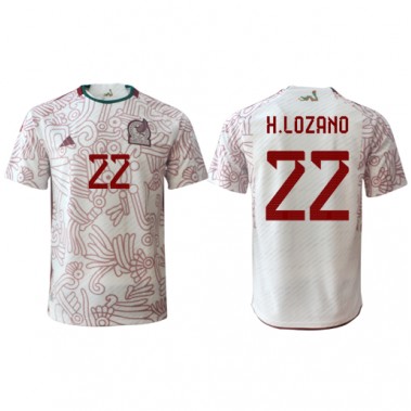 Meksiko Hirving Lozano #22 Koszulka Wyjazdowa MŚ 2022 Krótki Rękaw