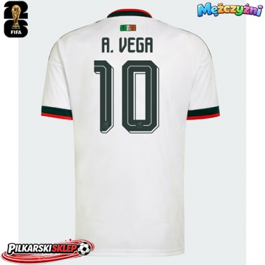 Meksyk Alexis Vega #10 Koszulka Wyjazdowa MŚ 2026 Krótki Rękaw