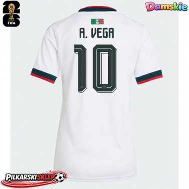 Meksyk Alexis Vega #10 Koszulka Wyjazdowa damskie MŚ 2026 Krótki Rękaw