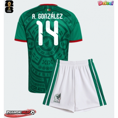 Meksyk Armando Gonzalez #14 Koszulka Podstawowa dzieci MŚ 2026 Krótki Rękaw (+ krótkie spodenki)