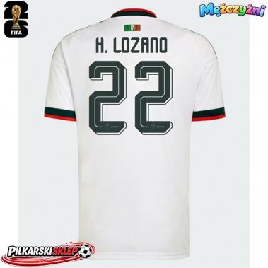 Meksyk Hirving Lozano #22 Koszulka Wyjazdowa MŚ 2026 Krótki Rękaw