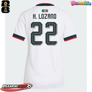 Meksyk Hirving Lozano #22 Koszulka Wyjazdowa damskie MŚ 2026 Krótki Rękaw