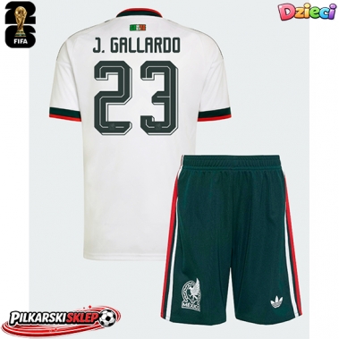 Meksyk Jesus Gallardo #23 Koszulka Wyjazdowa dzieci MŚ 2026 Krótki Rękaw (+ krótkie spodenki)