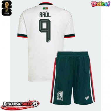 Meksyk Raul Jimenez #9 Koszulka Wyjazdowa dzieci MŚ 2026 Krótki Rękaw (+ krótkie spodenki)