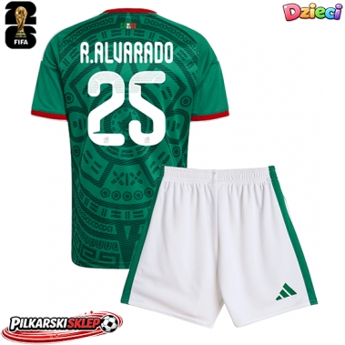 Meksyk Roberto Alvarado #25 Koszulka Podstawowa dzieci MŚ 2026 Krótki Rękaw (+ krótkie spodenki)