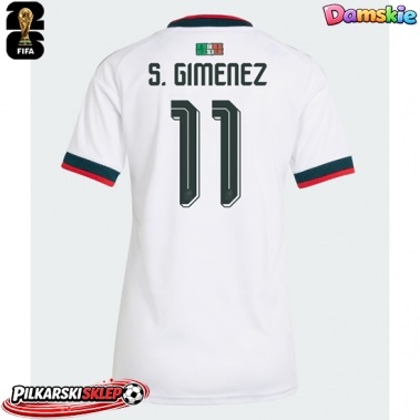 Meksyk Santiago Gimenez #11 Koszulka Wyjazdowa damskie MŚ 2026 Krótki Rękaw