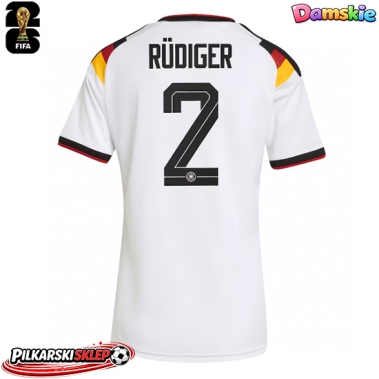 Niemcy Antonio Rudiger #2 Koszulka Podstawowa damskie MŚ 2026 Krótki Rękaw
