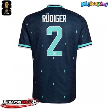 Niemcy Antonio Rudiger #2 Koszulka Wyjazdowa MŚ 2026 Krótki Rękaw