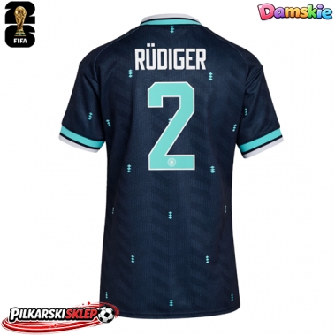 Niemcy Antonio Rudiger #2 Koszulka Wyjazdowa damskie MŚ 2026 Krótki Rękaw