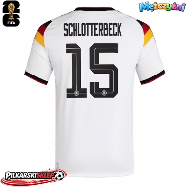 Niemcy Nico Schlotterbeck #15 Koszulka Podstawowa MŚ 2026 Krótki Rękaw