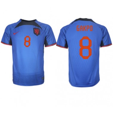 Nizozemska Cody Gakpo #8 Koszulka Wyjazdowa MŚ 2022 Krótki Rękaw