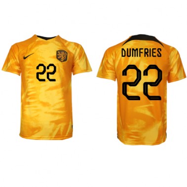 Nizozemska Denzel Dumfries #22 Koszulka Podstawowa MŚ 2022 Krótki Rękaw