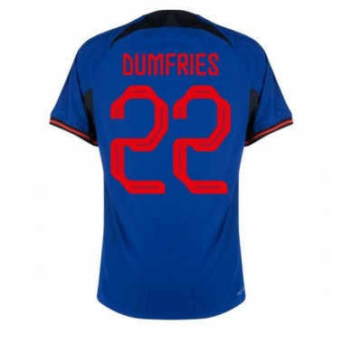 Nizozemska Denzel Dumfries #22 Koszulka Wyjazdowa MŚ 2022 Krótki Rękaw