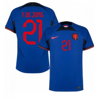 Nizozemska Frenkie de Jong #21 Koszulka Wyjazdowa MŚ 2022 Krótki Rękaw
