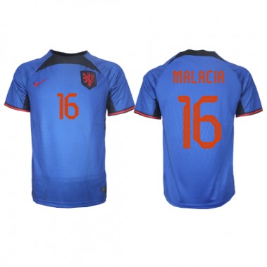 Nizozemska Tyrell Malacia #16 Koszulka Wyjazdowa MŚ 2022 Krótki Rękaw
