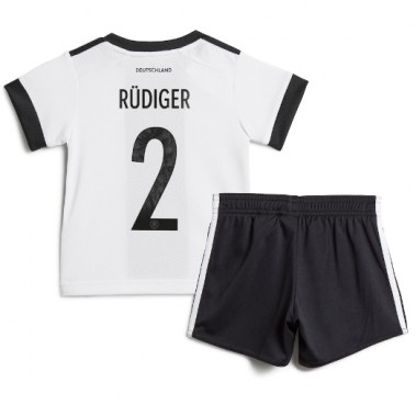 Njemačka Antonio Rudiger #2 Koszulka Podstawowa dzieci MŚ 2022 Krótki Rękaw (+ krótkie spodenki)