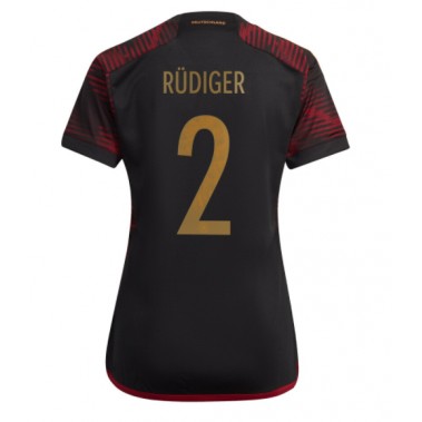 Njemačka Antonio Rudiger #2 Koszulka Wyjazdowa damskie MŚ 2022 Krótki Rękaw