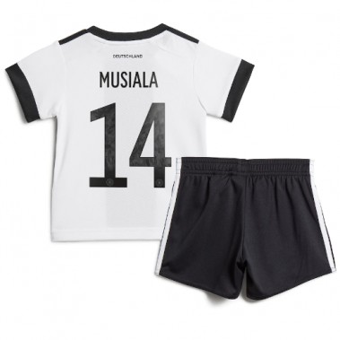 Njemačka Jamal Musiala #14 Koszulka Podstawowa dzieci MŚ 2022 Krótki Rękaw (+ krótkie spodenki)