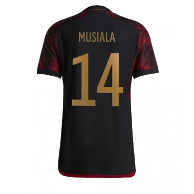Njemačka Jamal Musiala #14 Koszulka Wyjazdowa MŚ 2022 Krótki Rękaw
