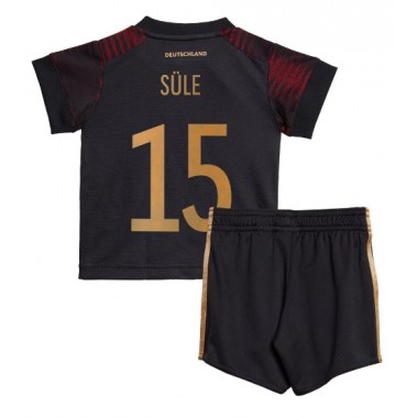 Njemačka Niklas Sule #15 Koszulka Wyjazdowa dzieci MŚ 2022 Krótki Rękaw (+ krótkie spodenki)