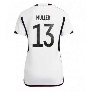 Njemačka Thomas Muller #13 Koszulka Podstawowa damskie MŚ 2022 Krótki Rękaw