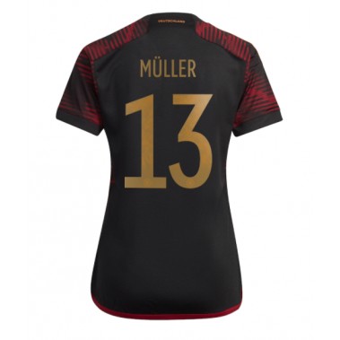 Njemačka Thomas Muller #13 Koszulka Wyjazdowa damskie MŚ 2022 Krótki Rękaw