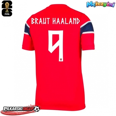 Norwegia Erling Haaland #9 Koszulka Podstawowa MŚ 2026 Krótki Rękaw
