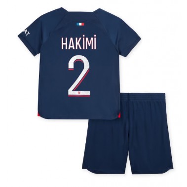 Paris Saint-Germain Achraf Hakimi #2 Koszulka Podstawowa dzieci 2023-24 Krótki Rękaw (+ krótkie spodenki)