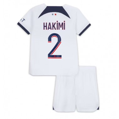 Paris Saint-Germain Achraf Hakimi #2 Koszulka Wyjazdowa dzieci 2023-24 Krótki Rękaw (+ krótkie spodenki)