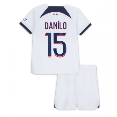 Paris Saint-Germain Danilo Pereira #15 Koszulka Wyjazdowa dzieci 2023-24 Krótki Rękaw (+ krótkie spodenki)