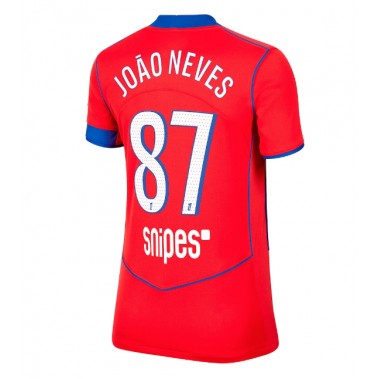 Paris Saint-Germain Joao Neves #87 Koszulka Trzecia damskie 2025-26 Krótki Rękaw