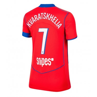Paris Saint-Germain Khvicha Kvaratskhelia #7 Koszulka Trzecia damskie 2025-26 Krótki Rękaw Paris Saint-Germain Khvicha Kvaratskhelia #7 Koszulka Trzecia damskie 2025-26 Krótki Rękaw