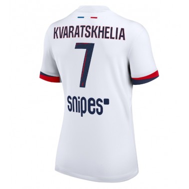 Paris Saint-Germain Khvicha Kvaratskhelia #7 Koszulka Wyjazdowa damskie 2025-26 Krótki Rękaw Paris Saint-Germain Khvicha Kvaratskhelia #7 Koszulka Wyjazdowa damskie 2025-26 Krótki Rękaw