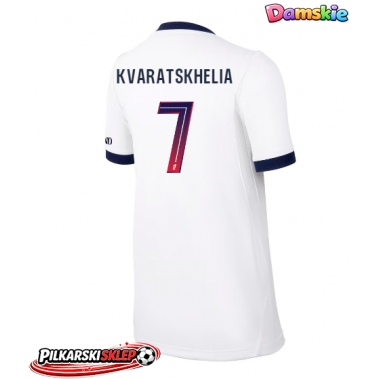 Paris Saint-Germain Khvicha Kvaratskhelia #7 Koszulka Wyjazdowa damskie 2026-27 Krótki Rękaw